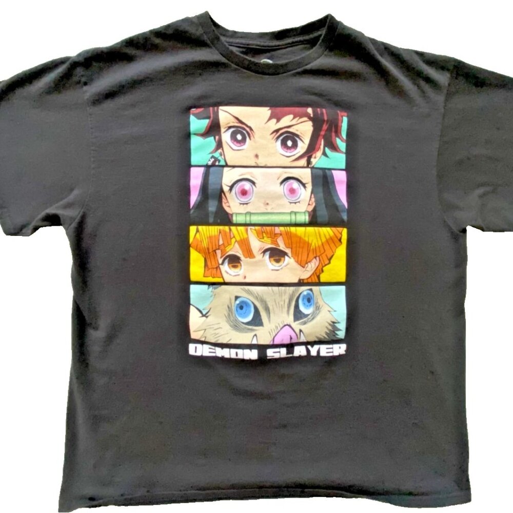 Anime Demon Slayer Vintage Style Tee Black Size XL